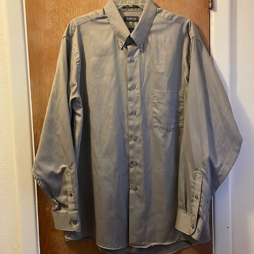 Arrow Pique Men’s Business Casual Dress Shirt Sz XL College Student